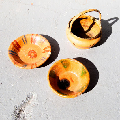3 Mexican Mini Terracotta Bowls