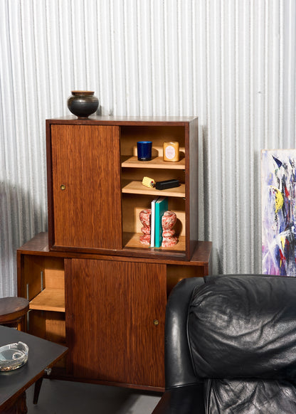 Danish Mid-Century Modern Two-Piece Teak Cabinet