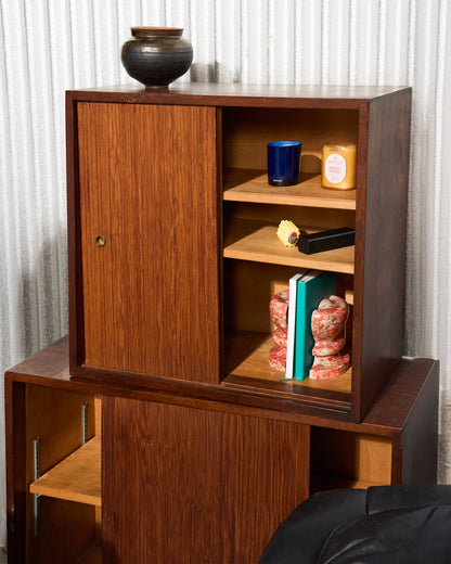 Danish Mid-Century Modern Two-Piece Teak Cabinet
