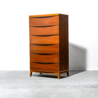 Mid-Century Modern 6-Drawer Tallboy Dresser
