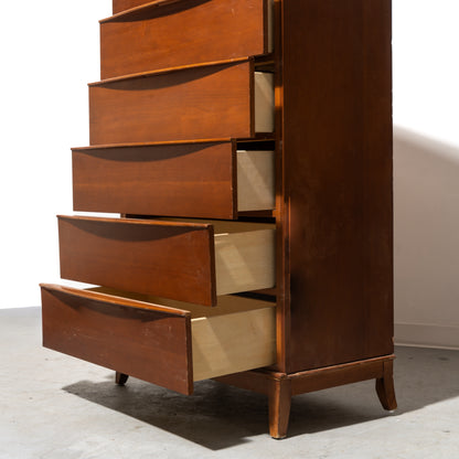 Mid-Century Modern 6-Drawer Tallboy Dresser