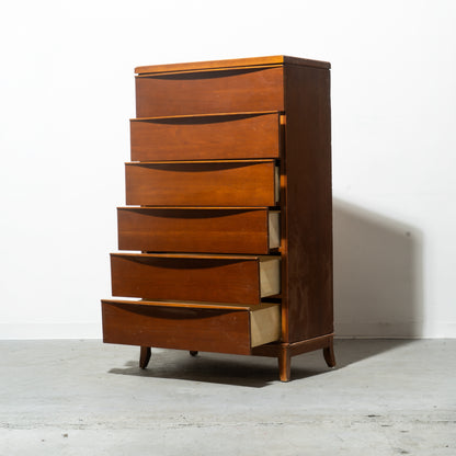 Mid-Century Modern 6-Drawer Tallboy Dresser