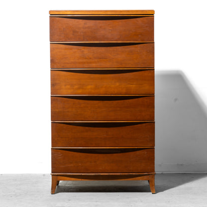 Mid-Century Modern 6-Drawer Tallboy Dresser