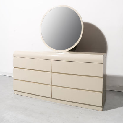 Postmodern Custom-Made Laminate Waterfall Dresser with Mirror