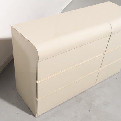 Postmodern Custom-Made Laminate Waterfall Dresser with Mirror