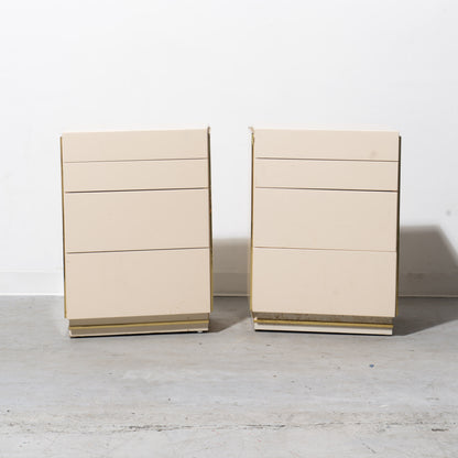 1980s Bridgeford Via Veneto Asymmetrical Lacquered Nightstands (Set of 2)