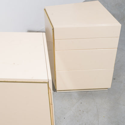 1980s Bridgeford Via Veneto Asymmetrical Lacquered Nightstands (Set of 2)