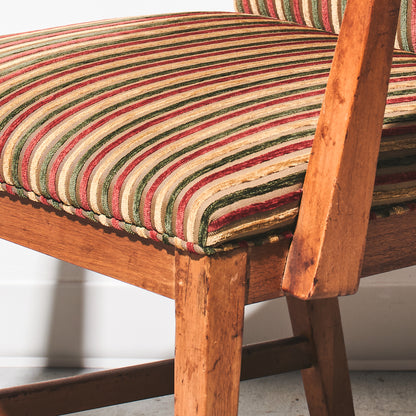Mid-Century Modern Striped Velvet Dining Armchair (2 Available)