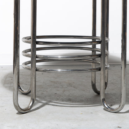 Postmodern Black Lacquer and Chrome Dining Table