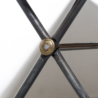 Black Lacquered Wood X-Leg Dining Table