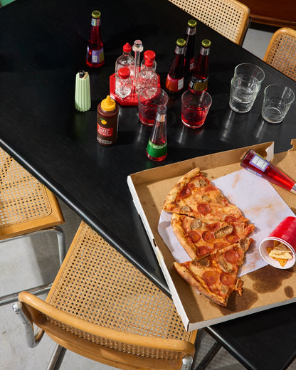 Black Lacquered Wood X-Leg Dining Table