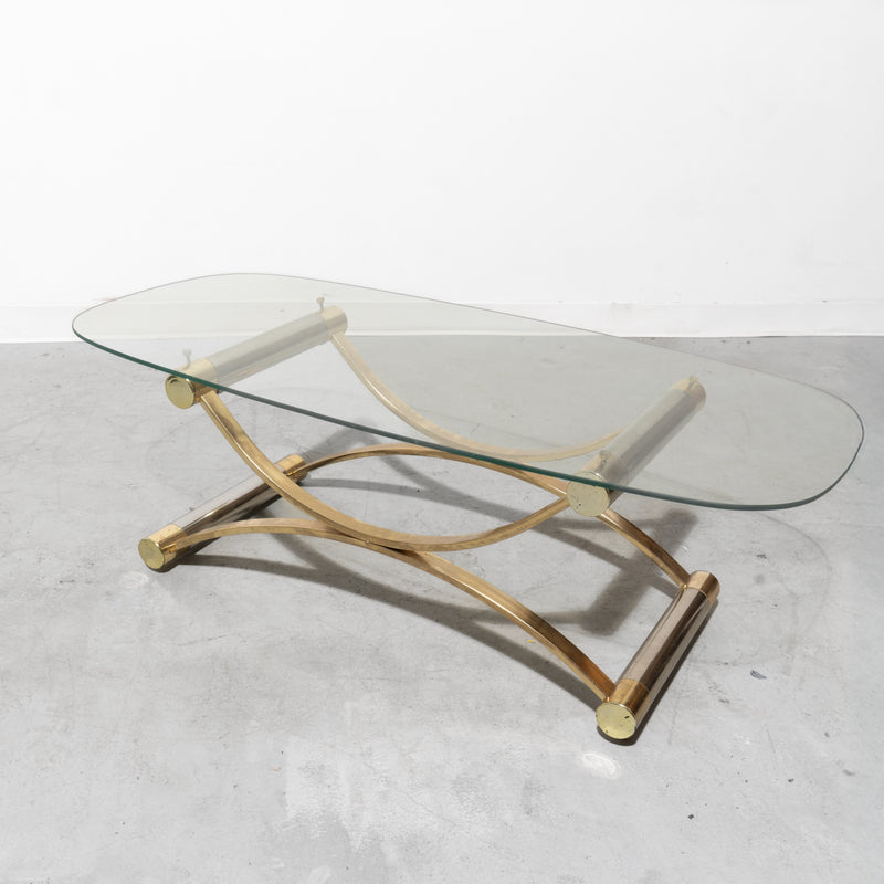 Mid-century Modern Brass and Chrome Coffee Table