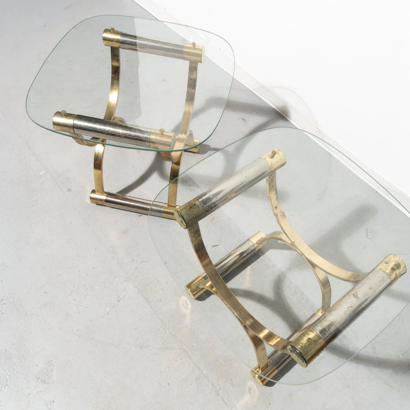 Mid-century Modern Brass and Chrome Side Table (2 available)