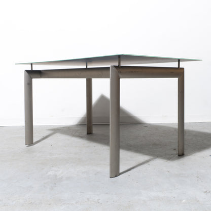 LC6 Le Corbusier-Style Frosted Glass Dining Table