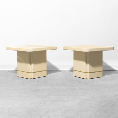 Postmodern Faux-Stone Mushroom Side Table (2 Available)