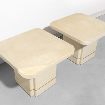 Postmodern Faux-Stone Mushroom Side Table (2 Available)
