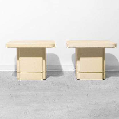 Postmodern Faux-Stone Mushroom Side Table (2 Available)