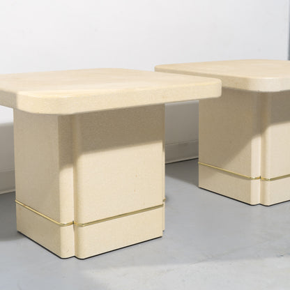 Postmodern Faux-Stone Mushroom Side Table (2 Available)