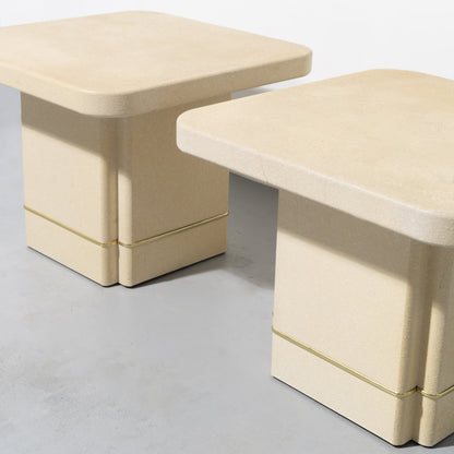 Postmodern Faux-Stone Mushroom Side Table (2 Available)
