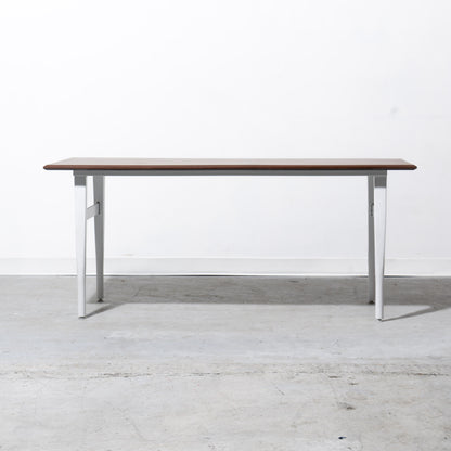 Mid-Century Modern Style Wooden Table with White Base