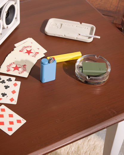 Mid-Century Modern Style Wooden Table with White Base