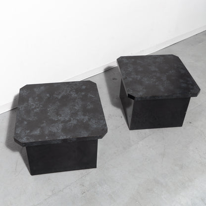 Postmodern Faux-Stone Side Table (2 Available)
