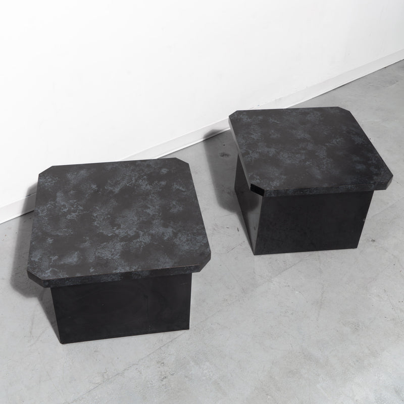 Postmodern Faux-Stone Side Table (2 Available)