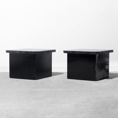 Postmodern Faux-Stone Side Table (2 Available)
