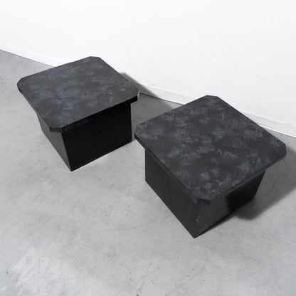 Postmodern Faux-Stone Side Table (2 Available)