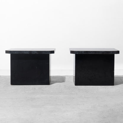 Postmodern Faux-Stone Side Table (2 Available)
