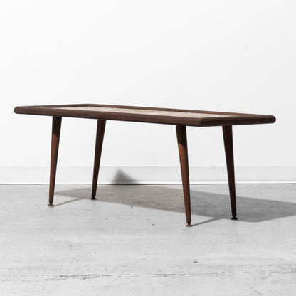 Mid-century Modern Pebble Mosaic Coffee Table with Adjustable Legs