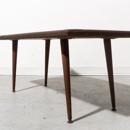 Mid-century Modern Pebble Mosaic Coffee Table with Adjustable Legs