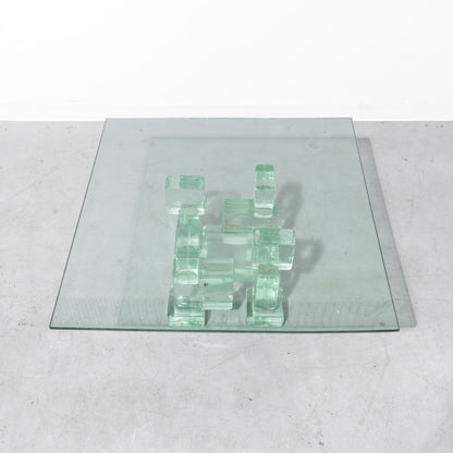 Postmodern Italian Glass Ice Cube Coffee Table