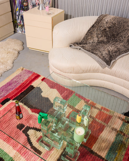Postmodern Italian Glass Ice Cube Coffee Table