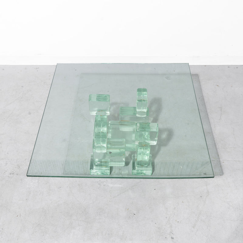 Postmodern Italian Glass Ice Cube Coffee Table