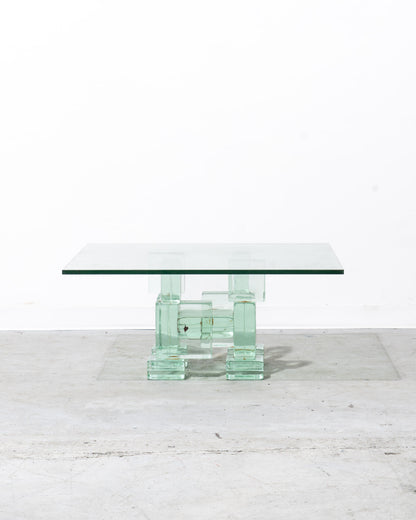 Postmodern Italian Glass Ice Cube Coffee Table