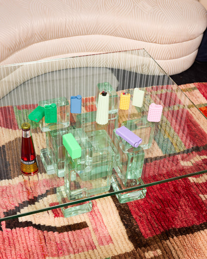 Postmodern Italian Glass Ice Cube Coffee Table