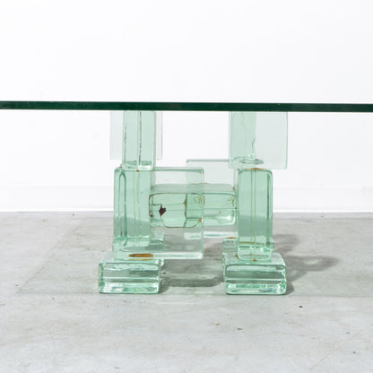 Postmodern Italian Glass Ice Cube Coffee Table