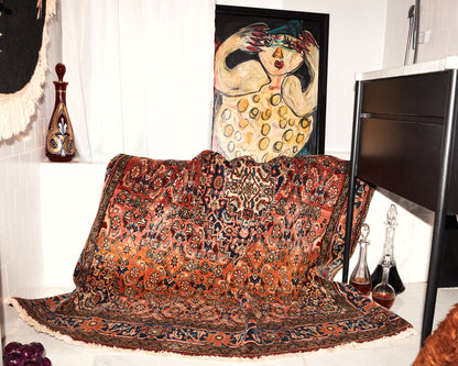 Vintage Antique Persian Bdijar Oriental Rug