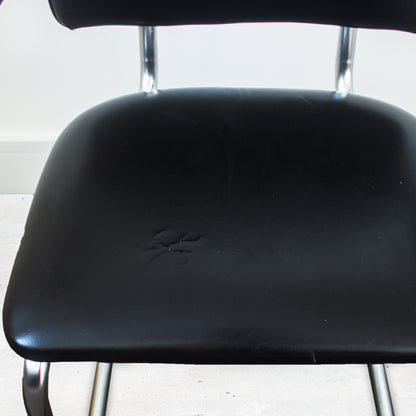 Vintage Black Mid-Century Modern MCM Marcel Breuer Cesca Chairs Pair