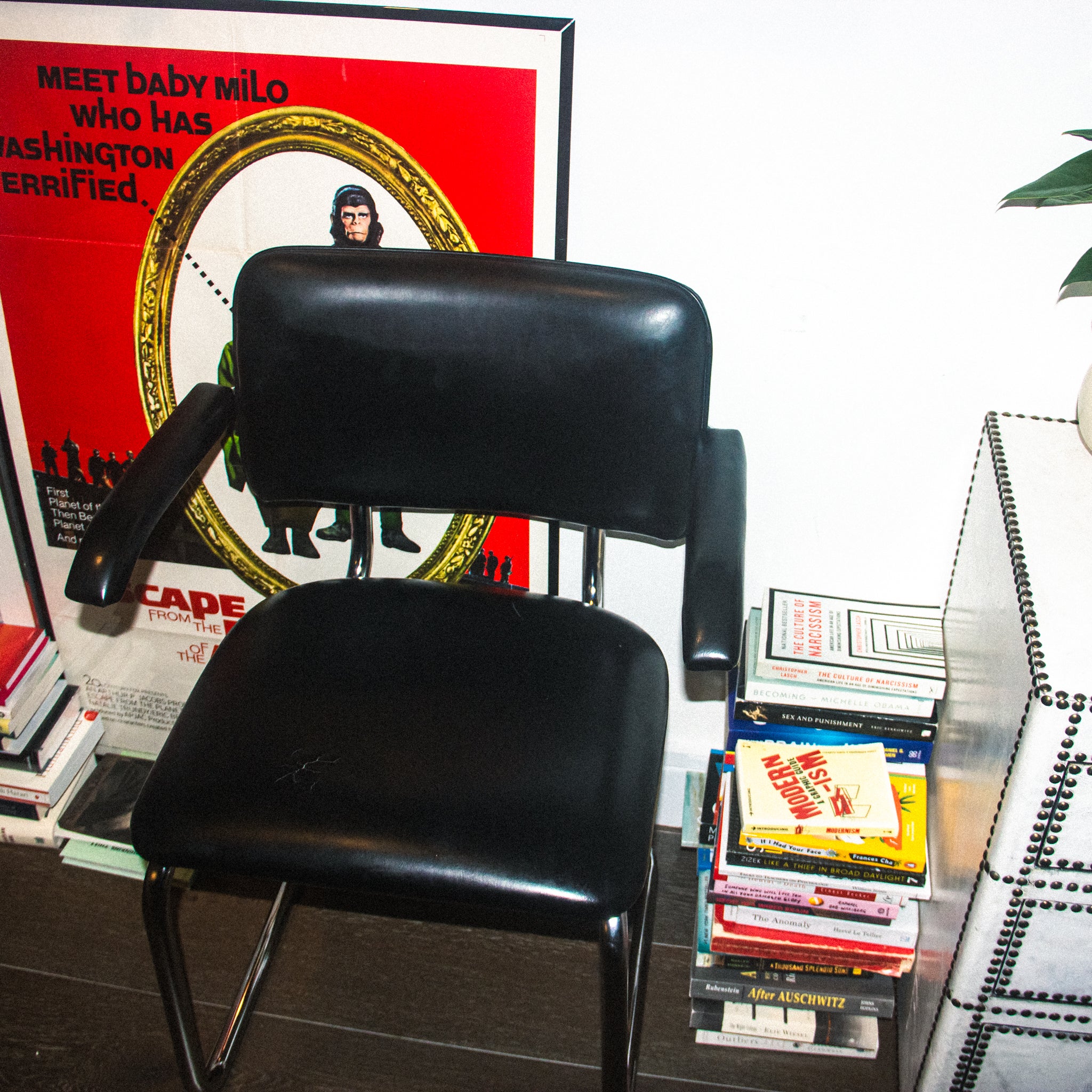Vintage Black Mid-Century Modern MCM Marcel Breuer Cesca Chairs Pair
