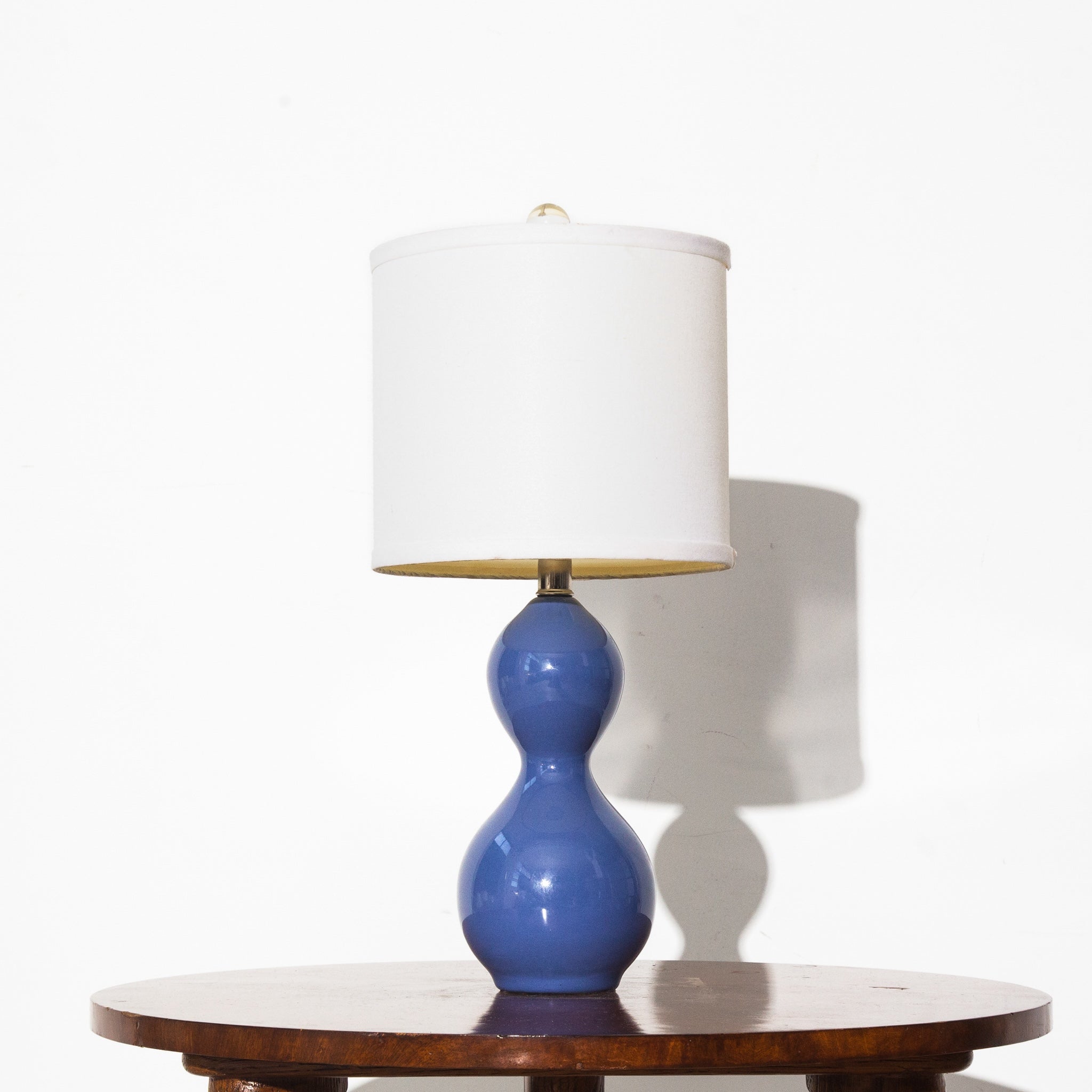 Vintage Blue Ceramic Porcelain Table Lamp