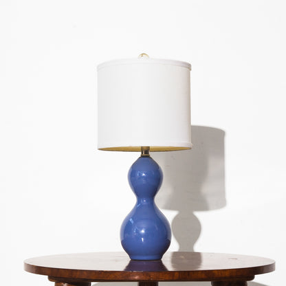 Vintage Blue Ceramic Porcelain Table Lamp