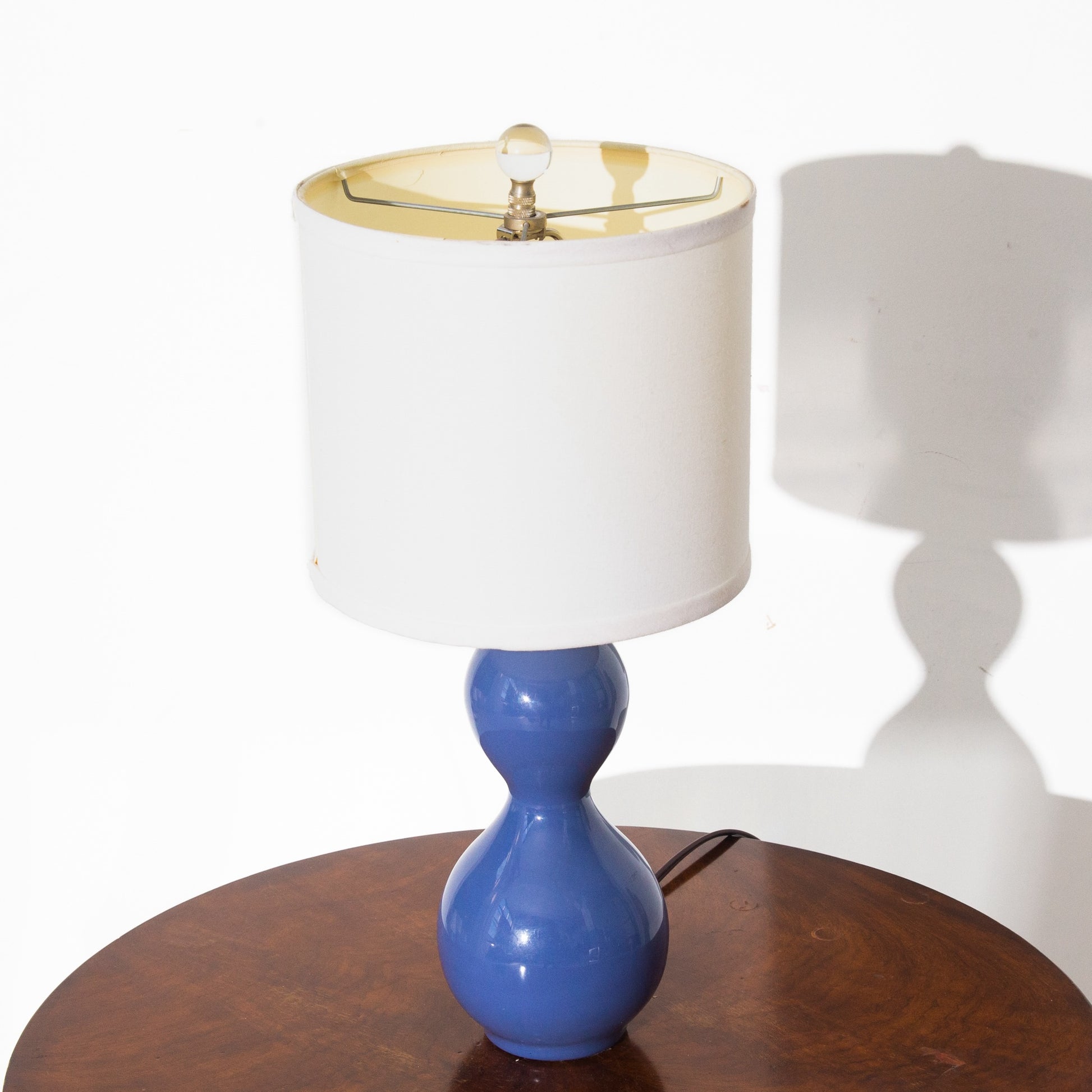 Vintage Blue Ceramic Porcelain Table Lamp