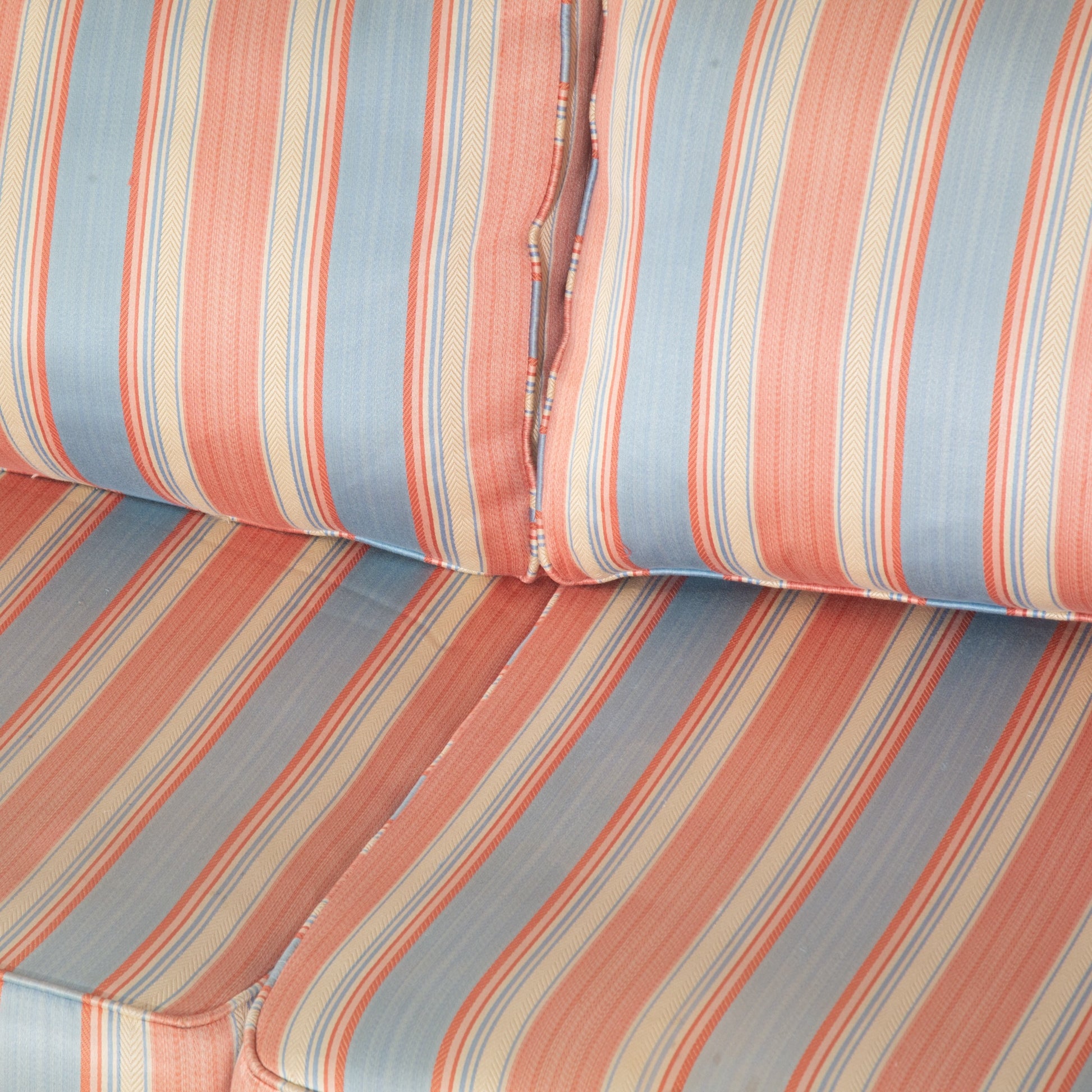 Vintage Blue and Orange Striped Queen Futon Couch Sofa