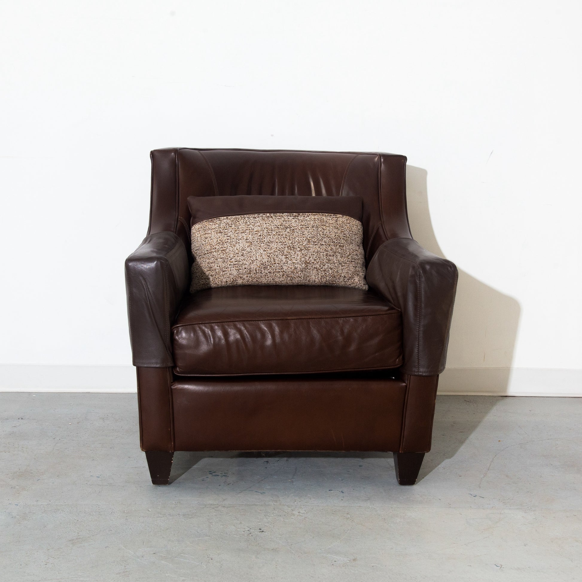 Vintage Brown Leather Armchair Lounge Chair