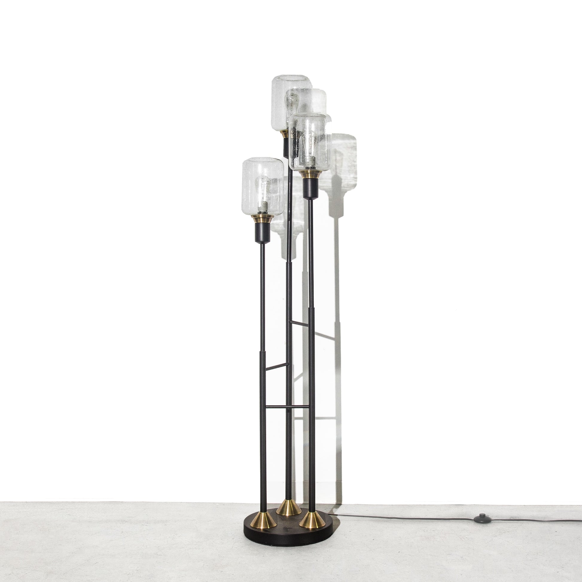 Vintage Glass 3-Light Tall Floor Glass Lamp