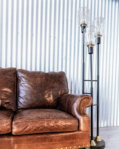 Vintage Glass 3-Light Tall Floor Glass Lamp