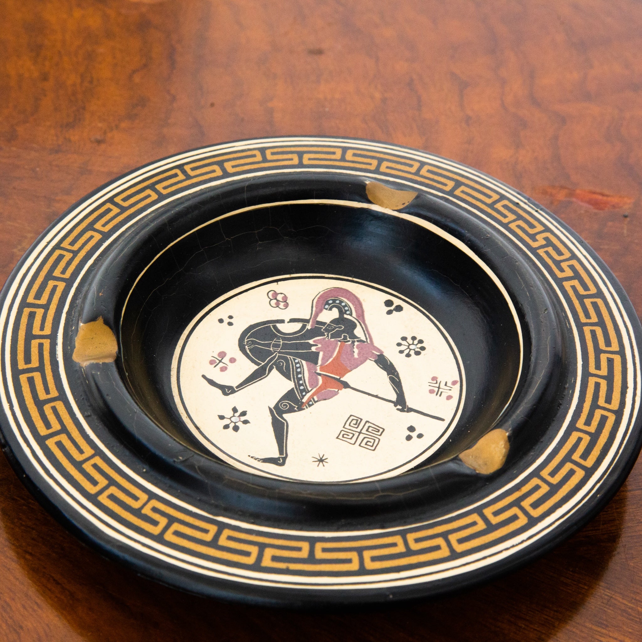 Vintage Greek Vassilopoulos Compote and Ashtray