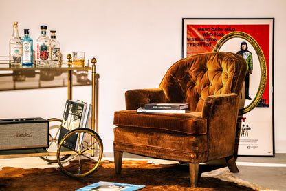 Vintage Italian Brass and Steel Bar Cart